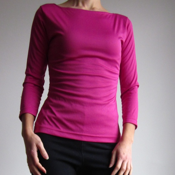 Hennes - Hot Pink Boat Neck 3/4 Sleeves - Picture 1 of 3